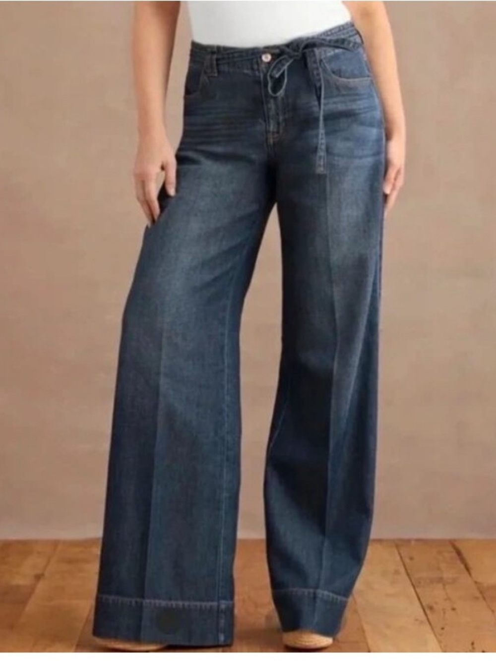 CABI Jeans Beau Wide Leg in Dark Blue Wash